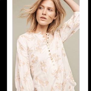 Anthropologie Floreat Atley Peasant Top